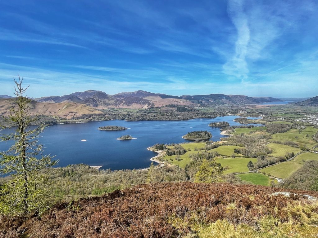 View over Derwentwater from the summit of Walla Crag