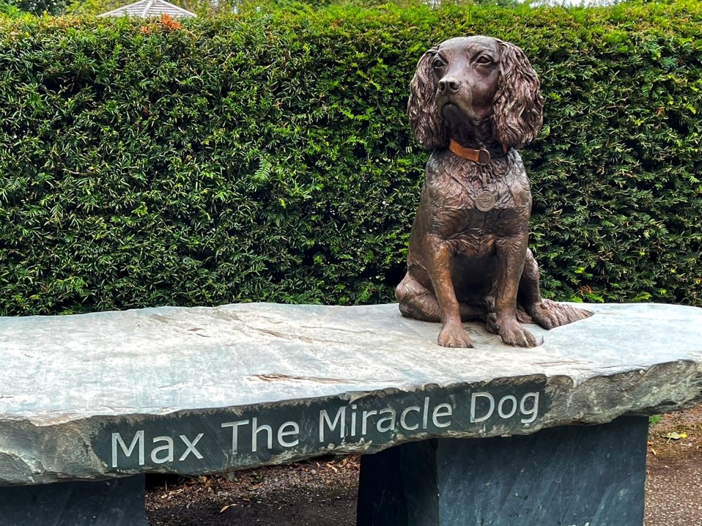 max the miracle dog statue
