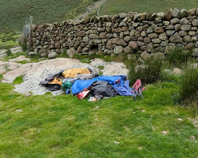 fly camping litter