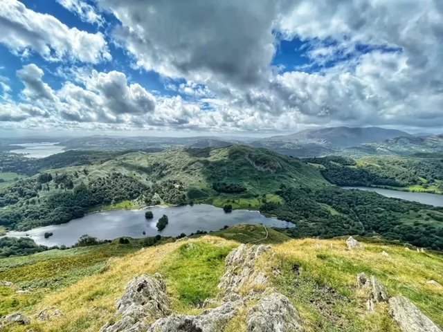 Windermere Rydal Water and Grasmere from nab scar